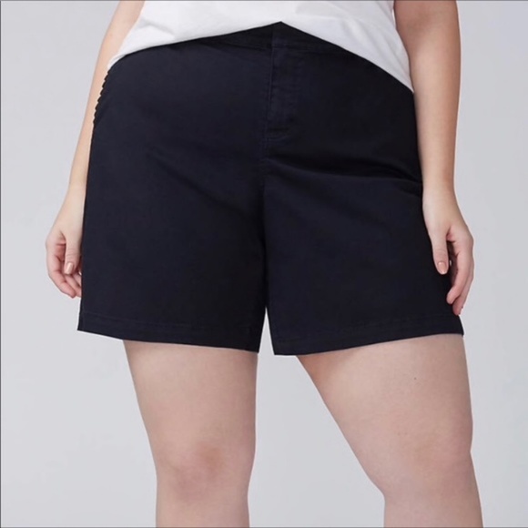 Shorts 26 28 Lane Bryant Navy Blue Plus Girlfriend - Picture 3 of 4